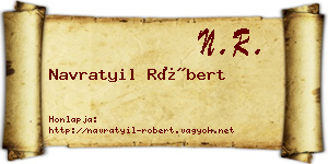 Navratyil Róbert névjegykártya